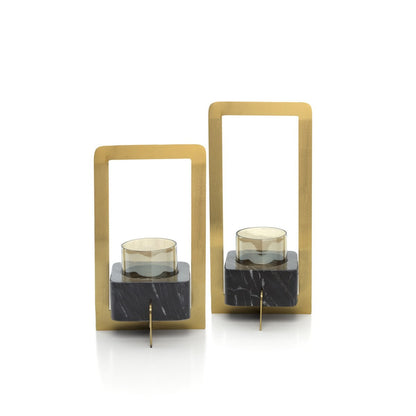 The Marbre d’Or Candle Holder - Gold Black - M