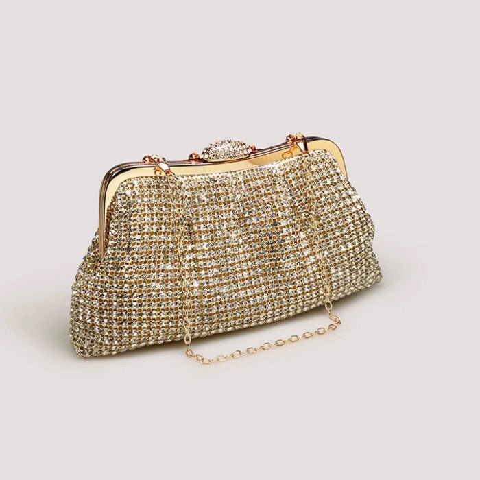 Luxurious Diamond-Look Clutch-Gold n Silver