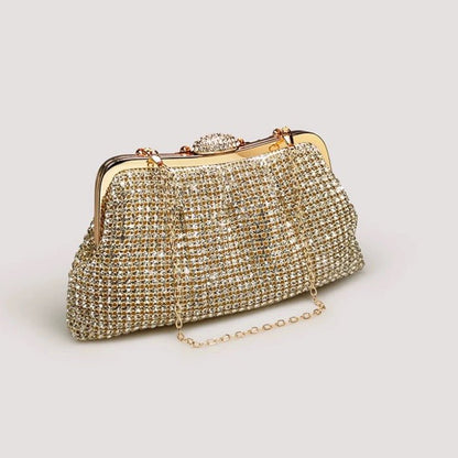 Luxurious Diamond-Look Clutch-Gold n Silver