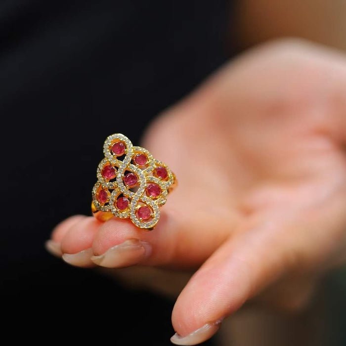 Real Ruby Royal Frame Ring-Adjustable