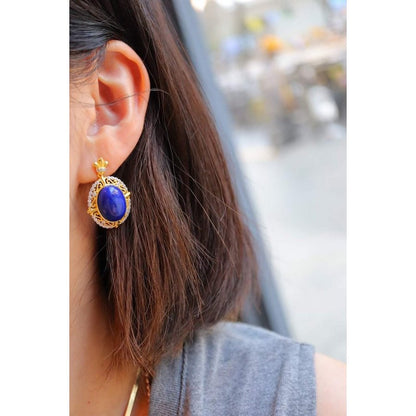 Renaissance Lapis Lazuli Pendant Earrings