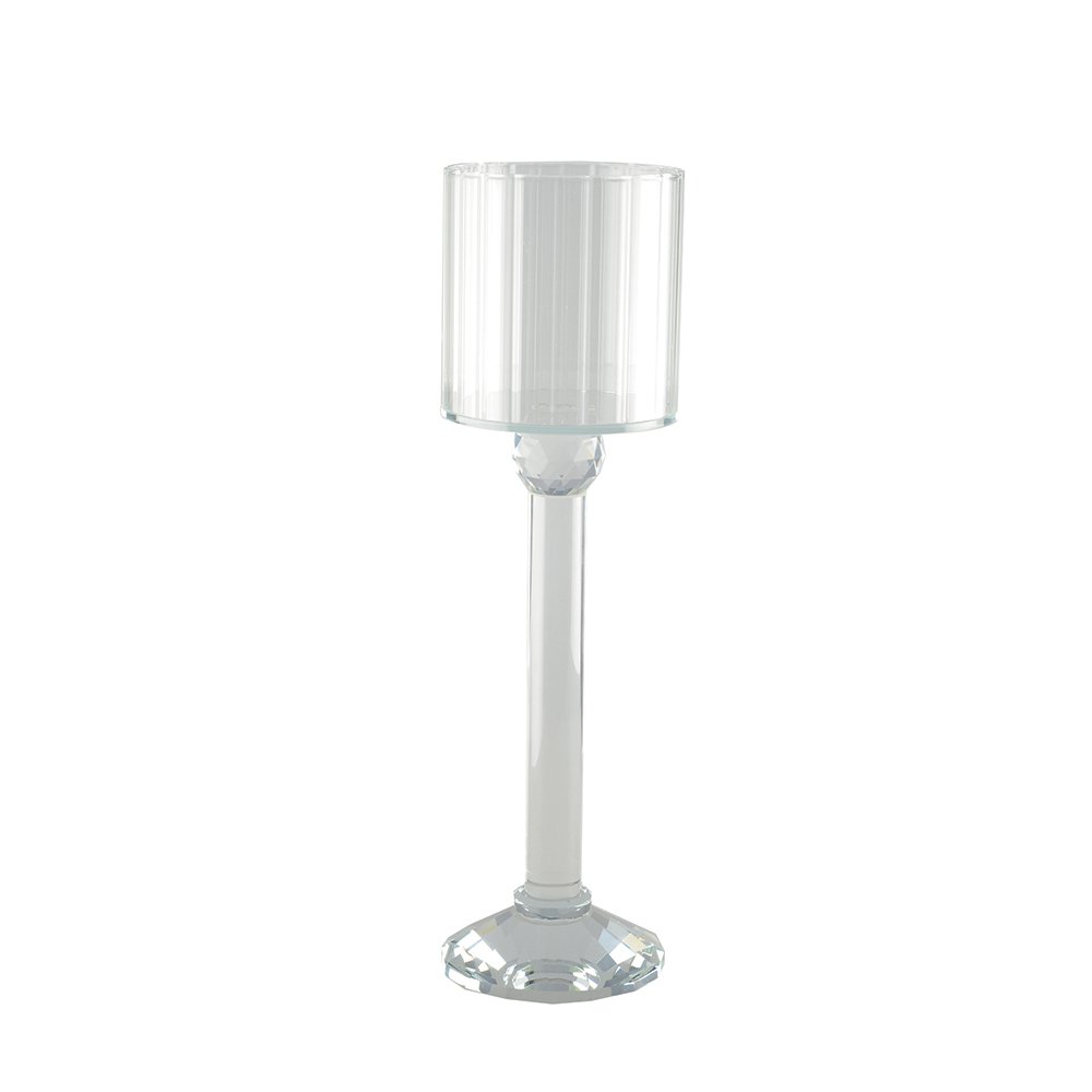 CRYSTAL STANDING CANDLE HOLDER 10X10X35CM