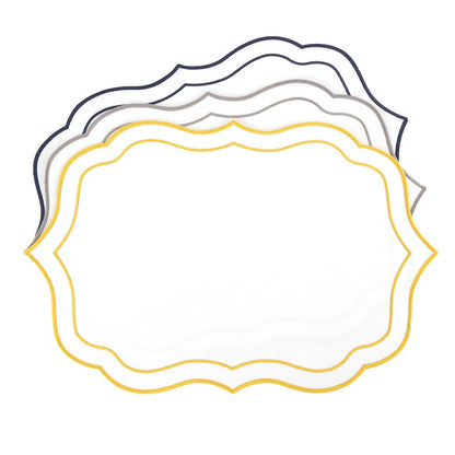 White and blue plate under