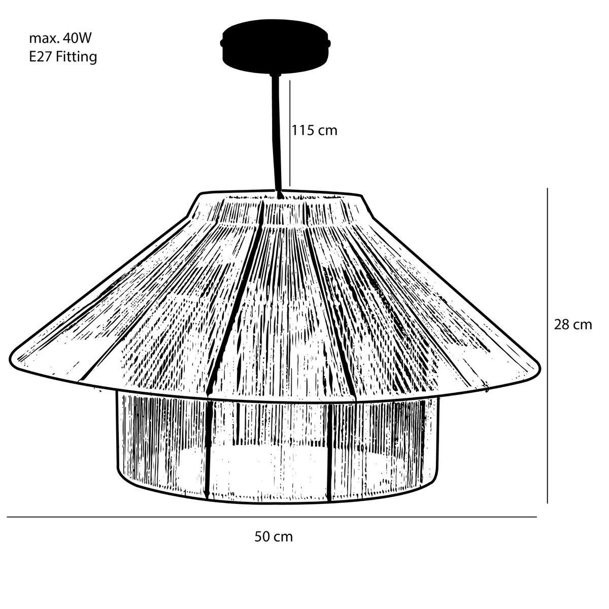 Hanging lamp Elsa Light brown