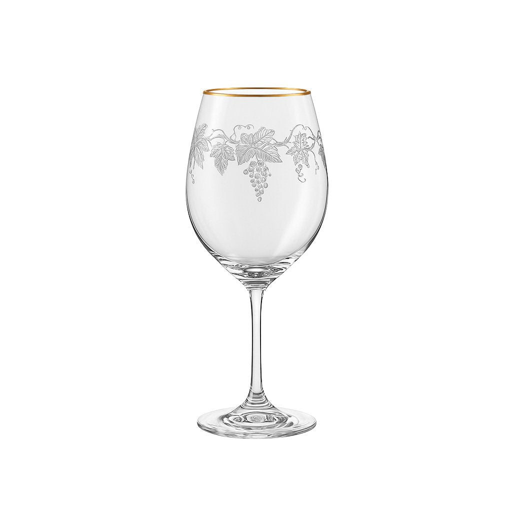 Engraved wine glasses vine gilded - set of 2