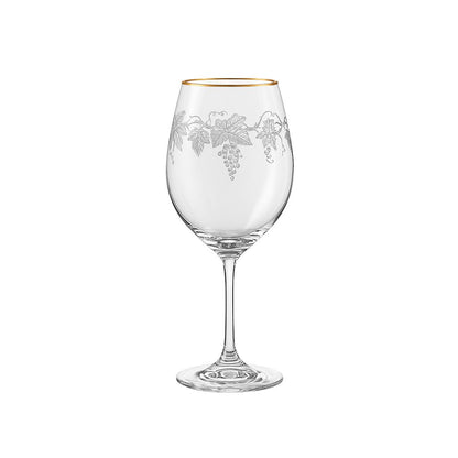 Engraved wine glasses vine gilded - set of 2