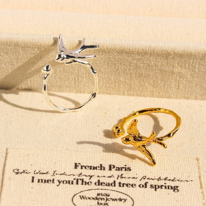 Artistic Swallow Bird Ring