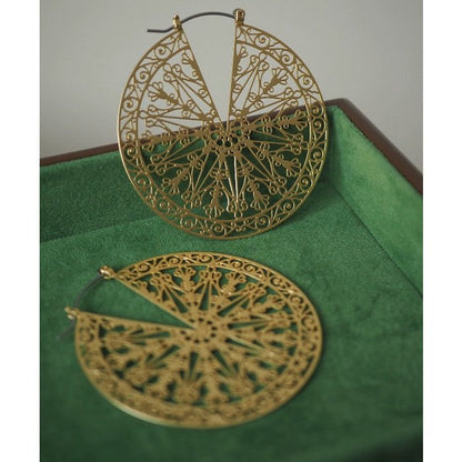 Greek Style Filigree Ferris Wheel Earrings