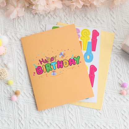 3D Gift Card - Happy Birthday Letters Card