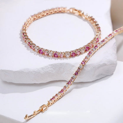 Dazzling Pink Ombré Tennis Bracelet