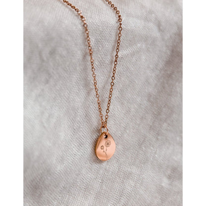 Birth Flower Necklace - Rose Gold (can be ordered per month)