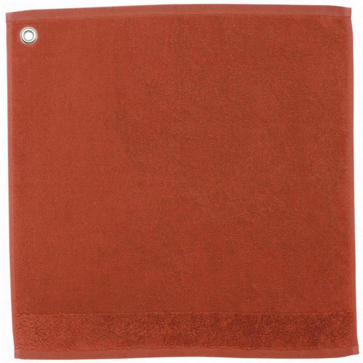 Curl Terracotta Eyelet Hand Towel 50 x 50
