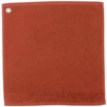 Curl Terracotta Eyelet Hand Towel 50 x 50