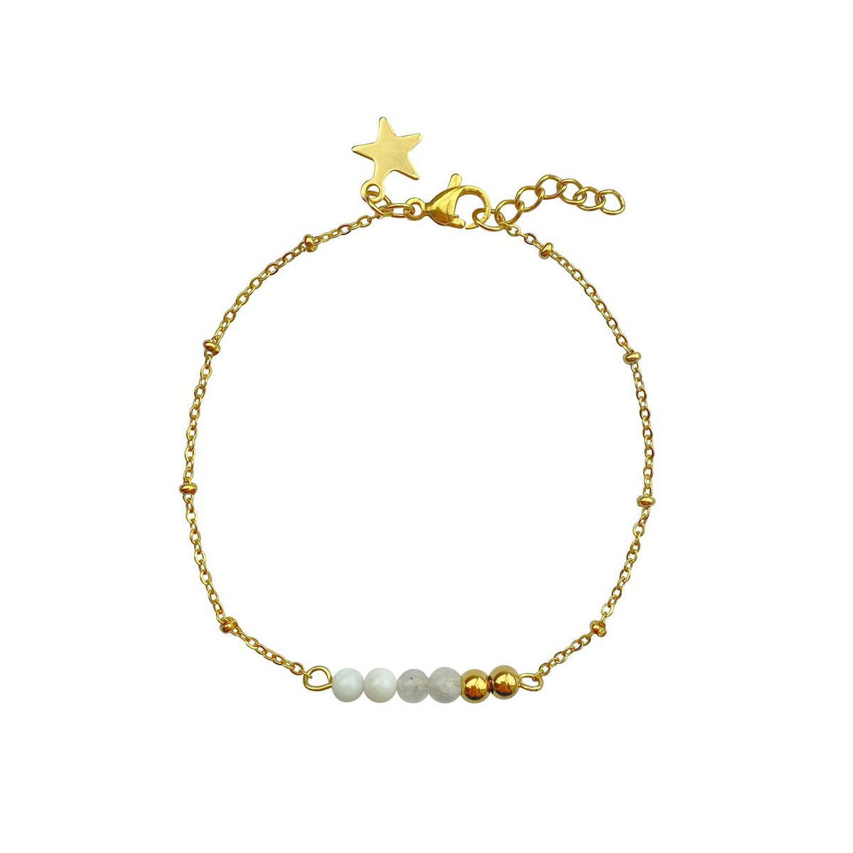 Bracelet Moonstone & Star - Gold