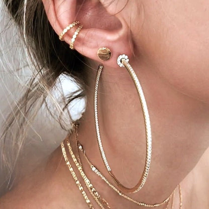 Oversized Sparkling Hoop Earrings-360 Degree Glamour