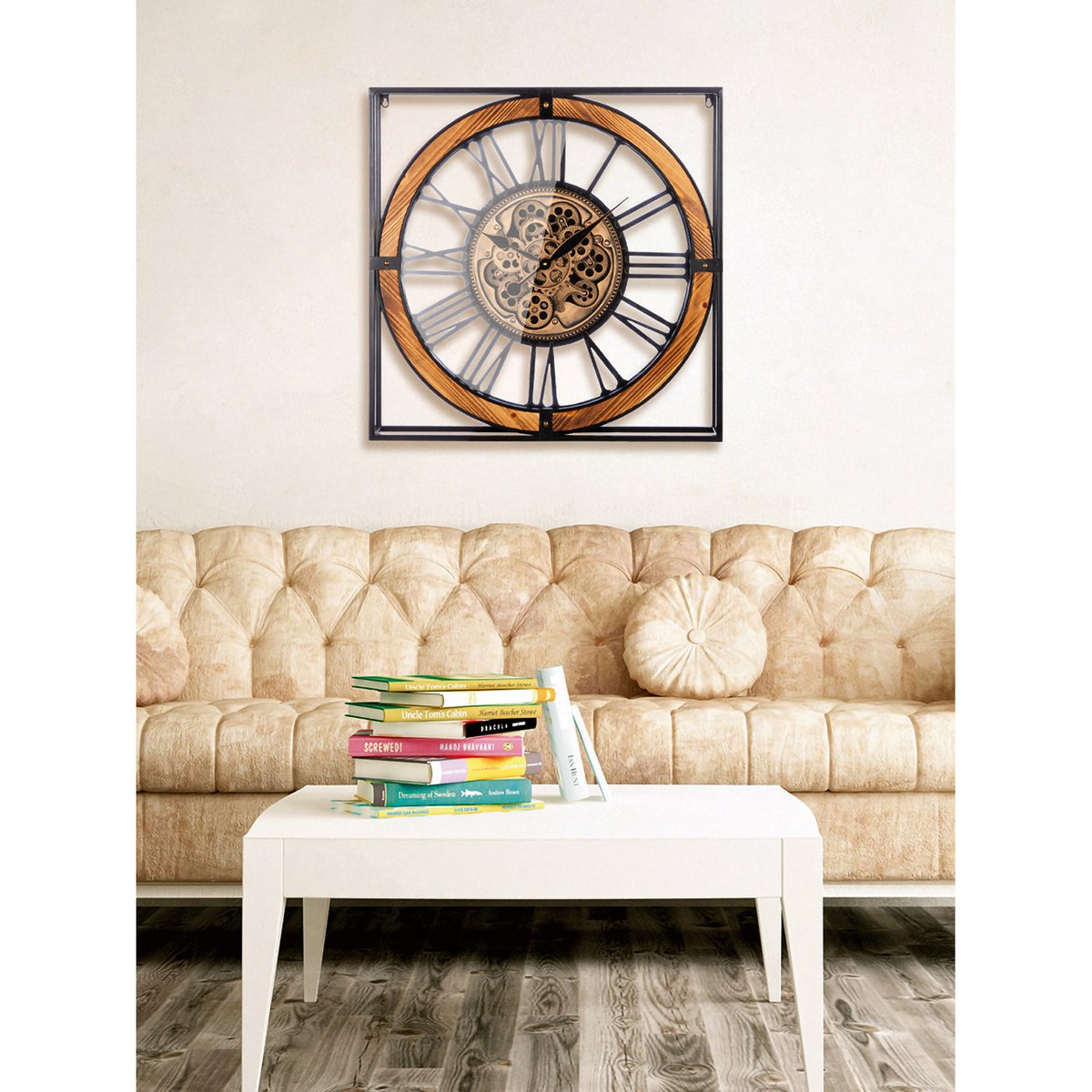 Wall clock square Revolus H.72 cm