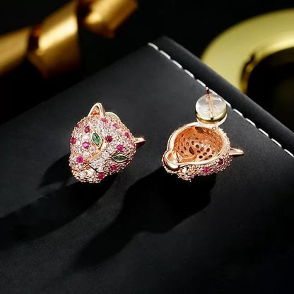 Luxury Leopard Gold Plated Stud Earrings