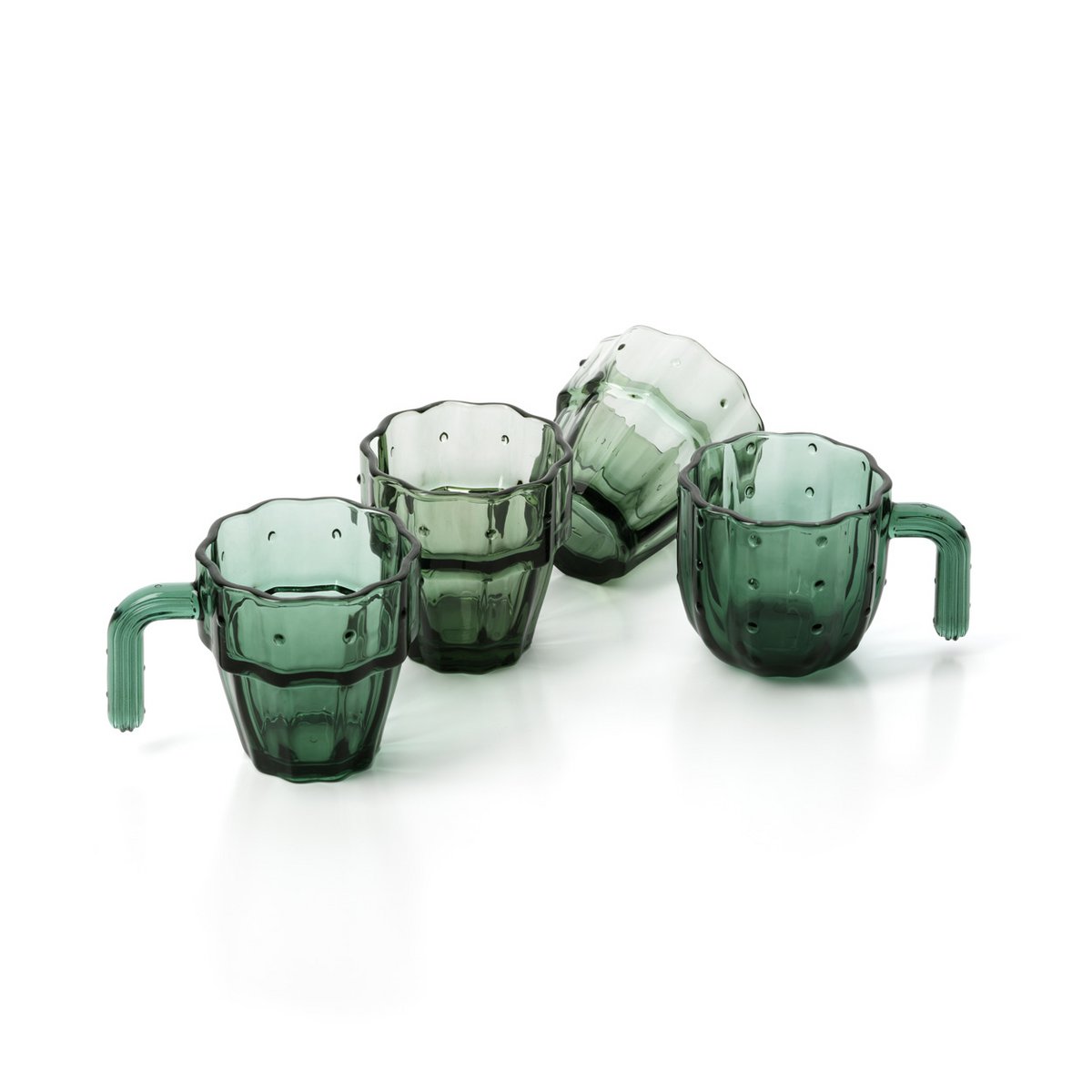 The Stack-a-Cactus Glasses - Green - Set of 4