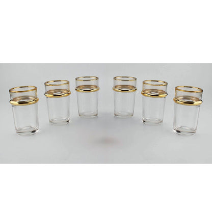 Glass gold edges tea cups 175ml - Lot of 6