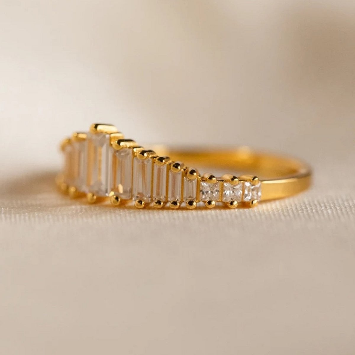 Transition Eternity Rings with Emerald-cut Stones