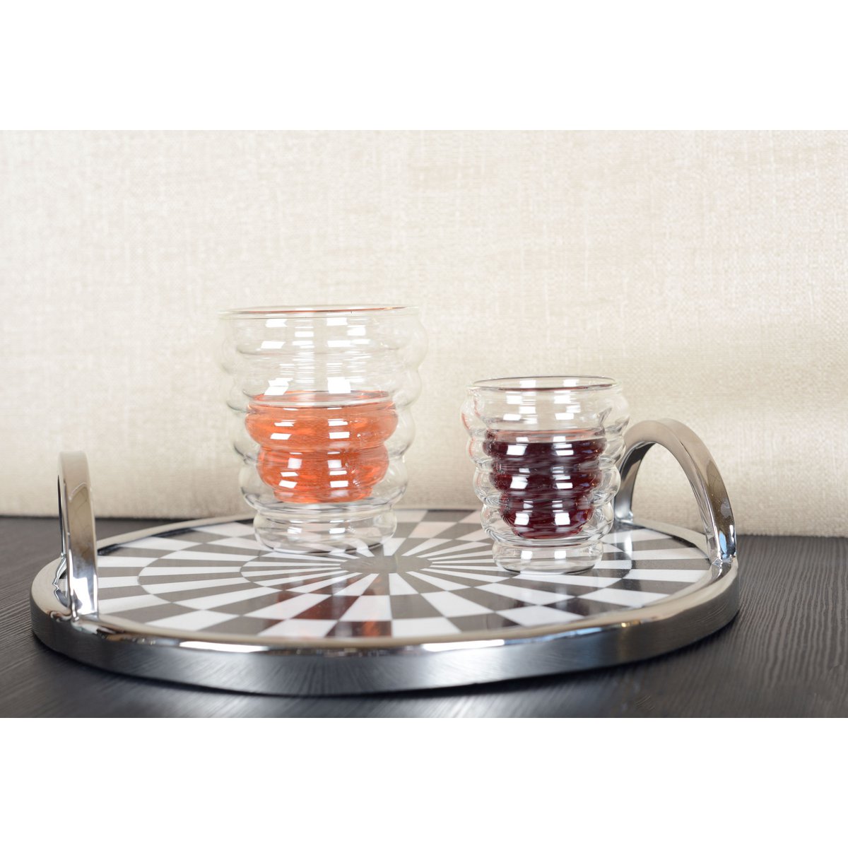 WAVE DOUBLE WALL ESPRESSO COFFEE CUPS 70ML - SET OF 2