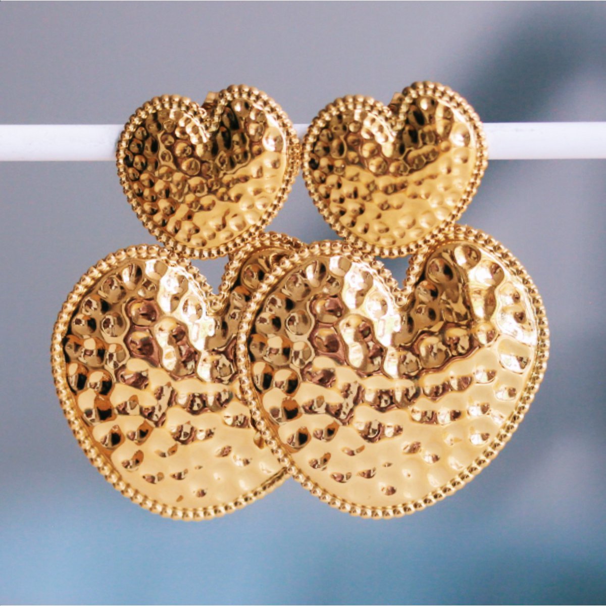 "HEARTS" statement earring