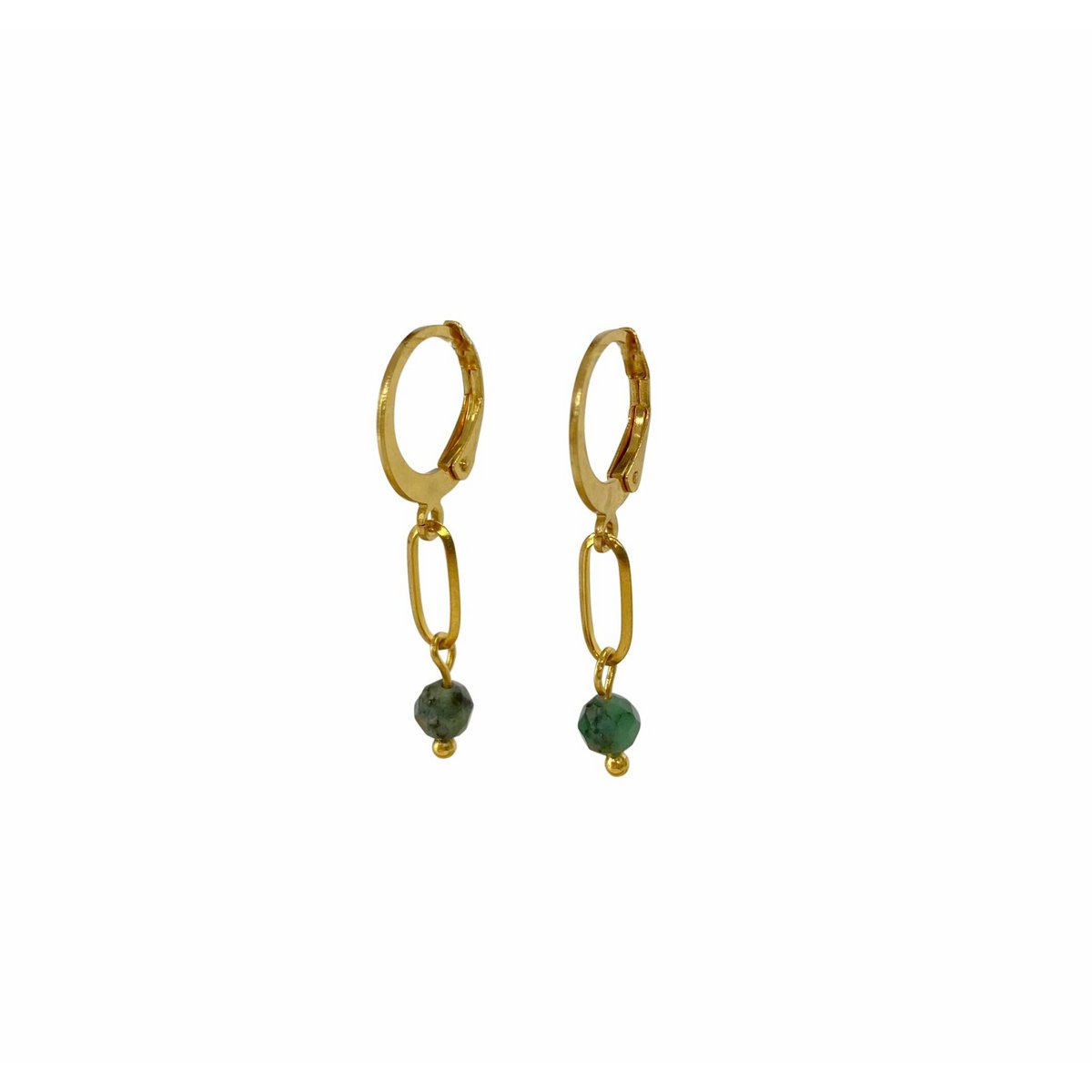 Earrings Emerald - Gold