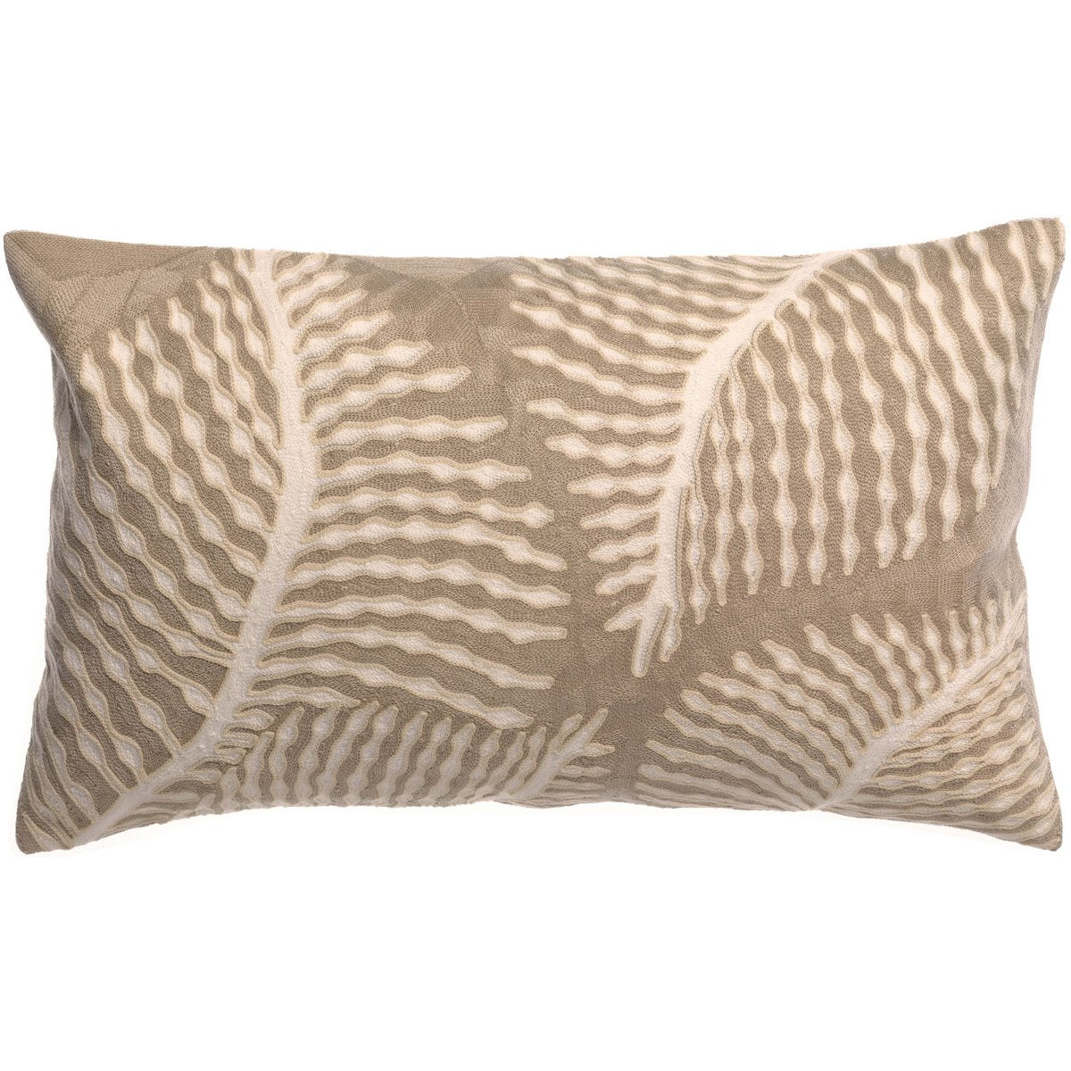 Embroidered cushion Flora pebble 30 x 50