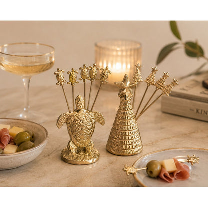 Golden turtle appetizer picks - set of 6