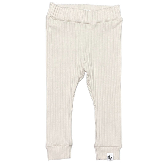 Pants wide rib jersey natural beige