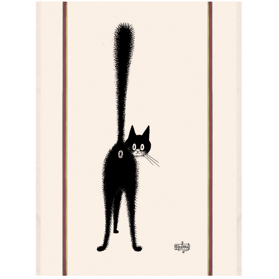 Large Dubout 3rd Eye Tea Towel Ecru