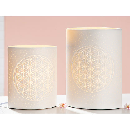 Porcelain sparkling lamp flower of life