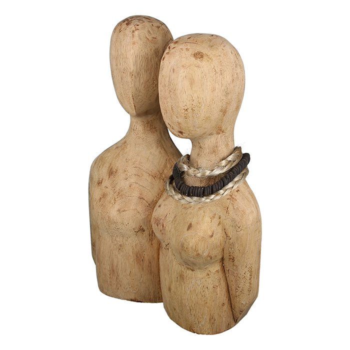 Sculpture "Pair" mango wood H.37cm