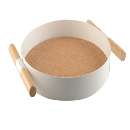 ROUND CORK WHITE TRAY