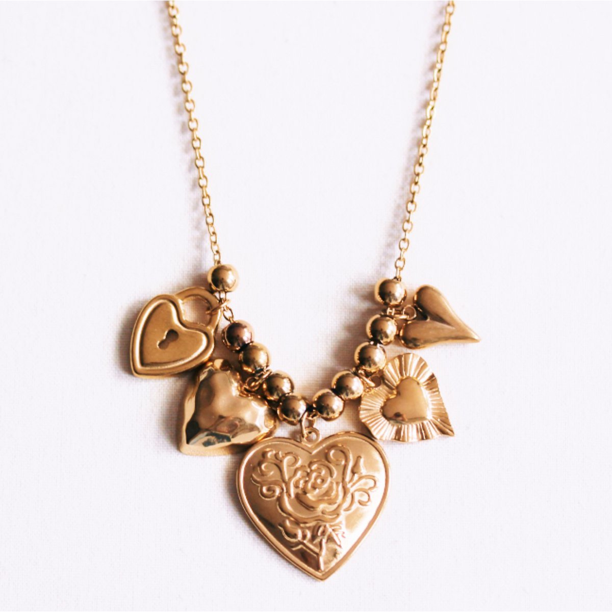 Beaded necklace with ‘Love Story’ charms