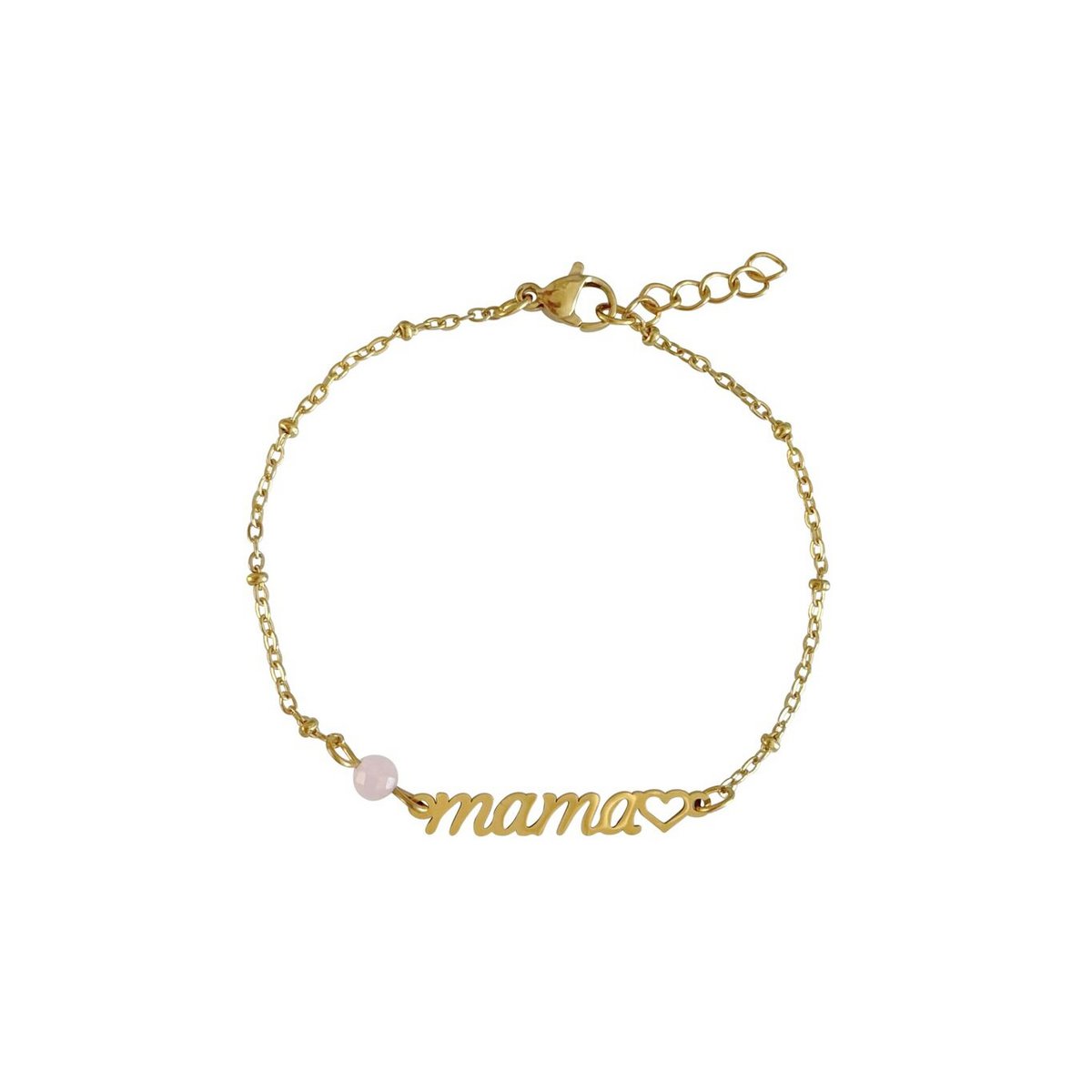 Mama & Rose Quartz Bracelet - Gold
