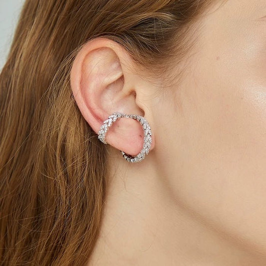 Double Hoops Dazzling Ear Cuff-One piece