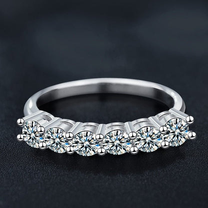 Sparkling Half Eternity Moissanite Rings