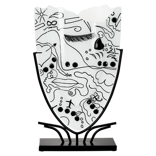 Vase Modern Art white H.49 cm