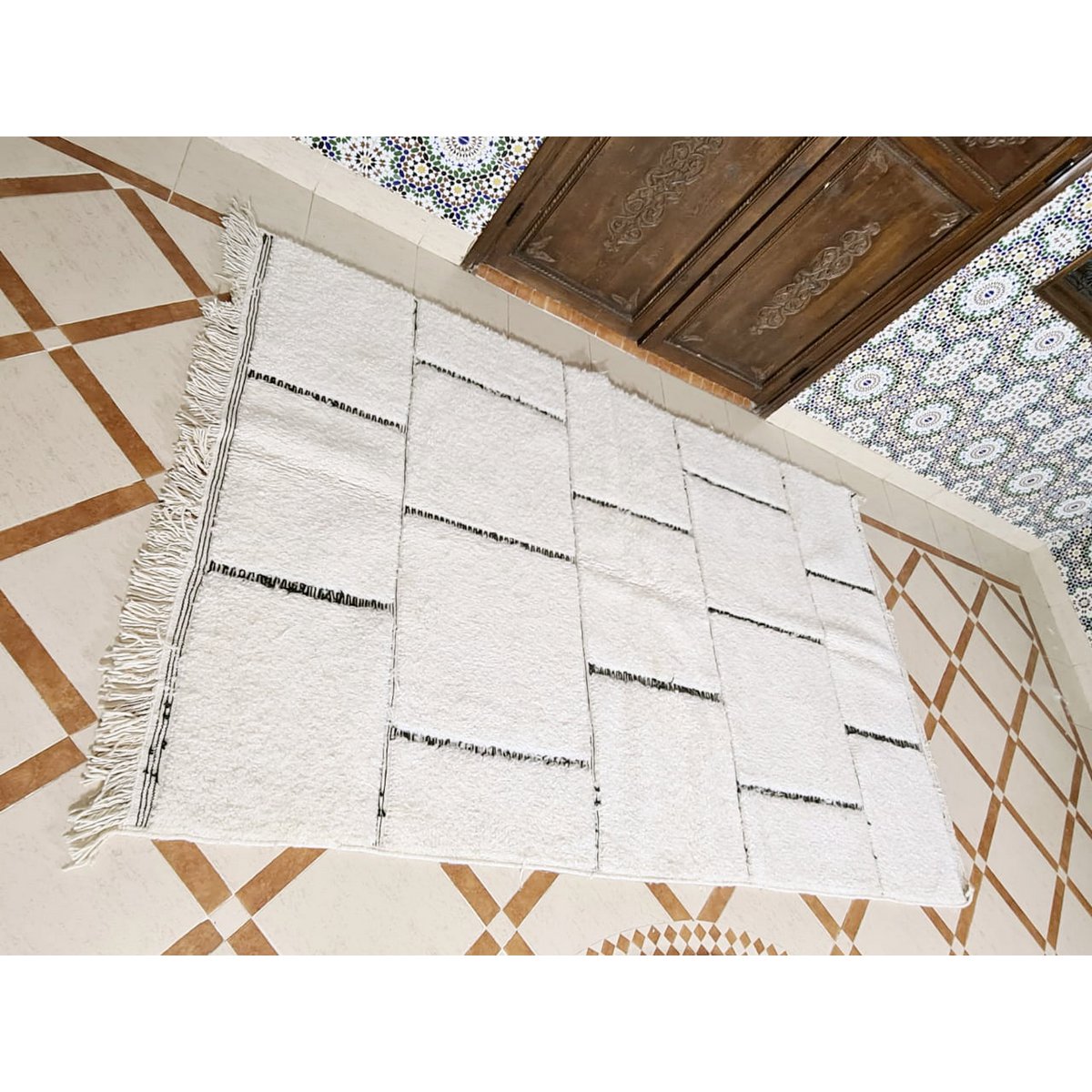 Berber rug Beni Ouarain pure wool 153 x 263 cm