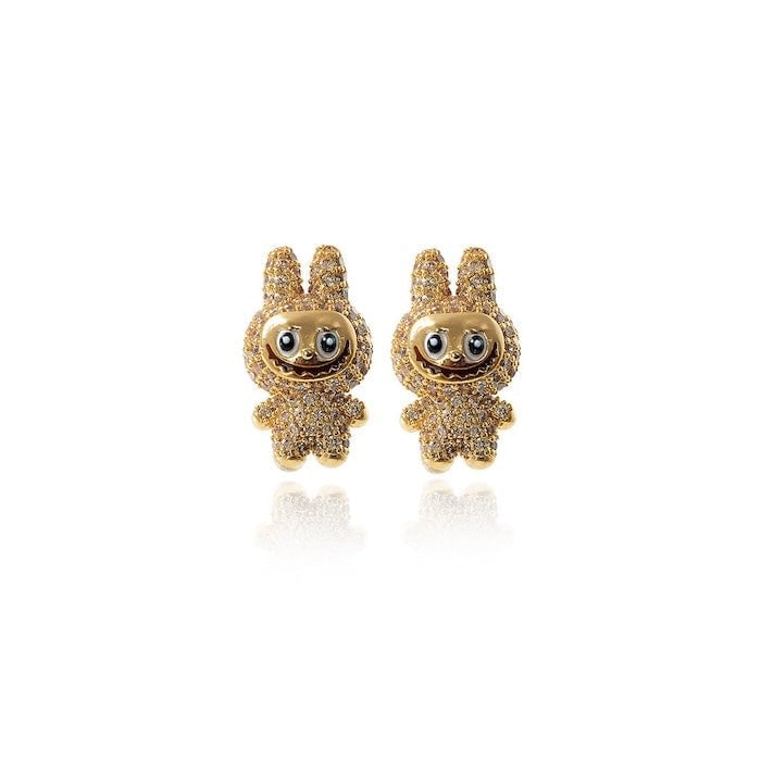 Sparkling Labubu Character Stud Earrings