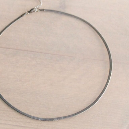 Flat “Snake” chain 3mm - silver color