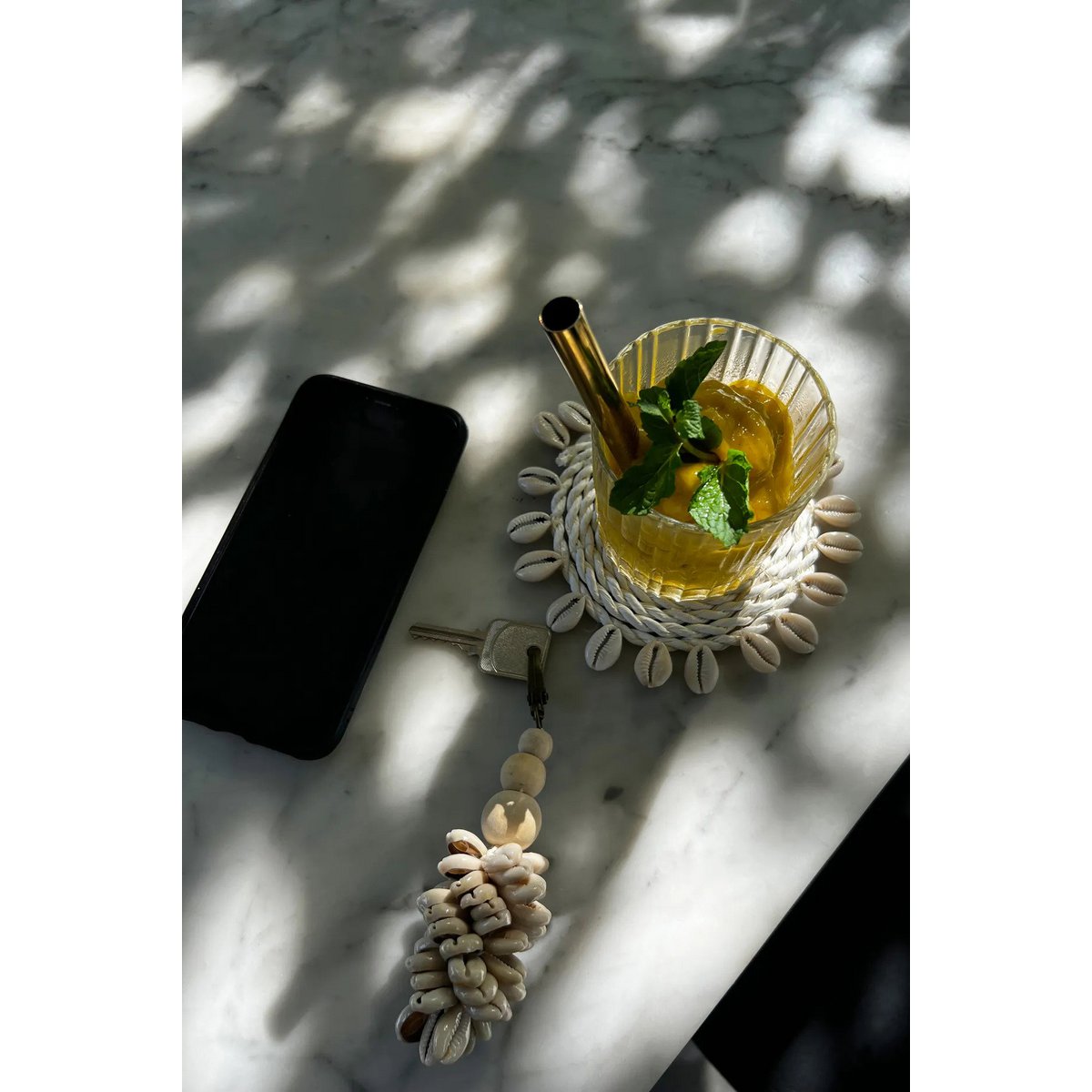 The Seagrass Shell Coaster - White