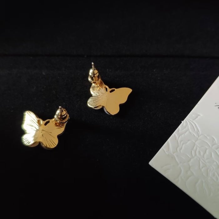 Iridescent Butterfly Shell Stud Earrings