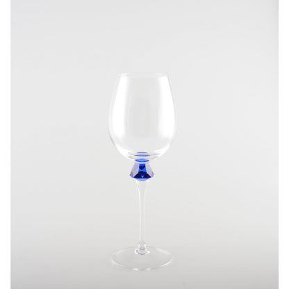 Wine glasses with diamond foot 4 colors - Lot of 4