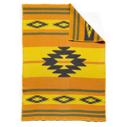 Wool Throw Blanket CARPATHIAN - yellow