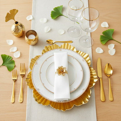 Gold flower-shaped trivet