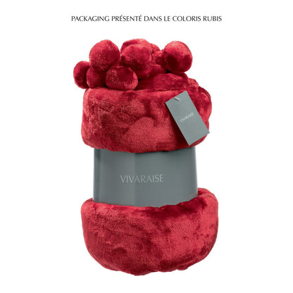Tender Throw with Ruby Pompoms 130 x 170