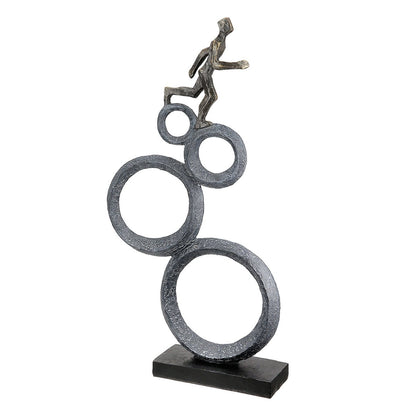 Sculpture Running, anthracite-colored, copper-colored H.47 cm