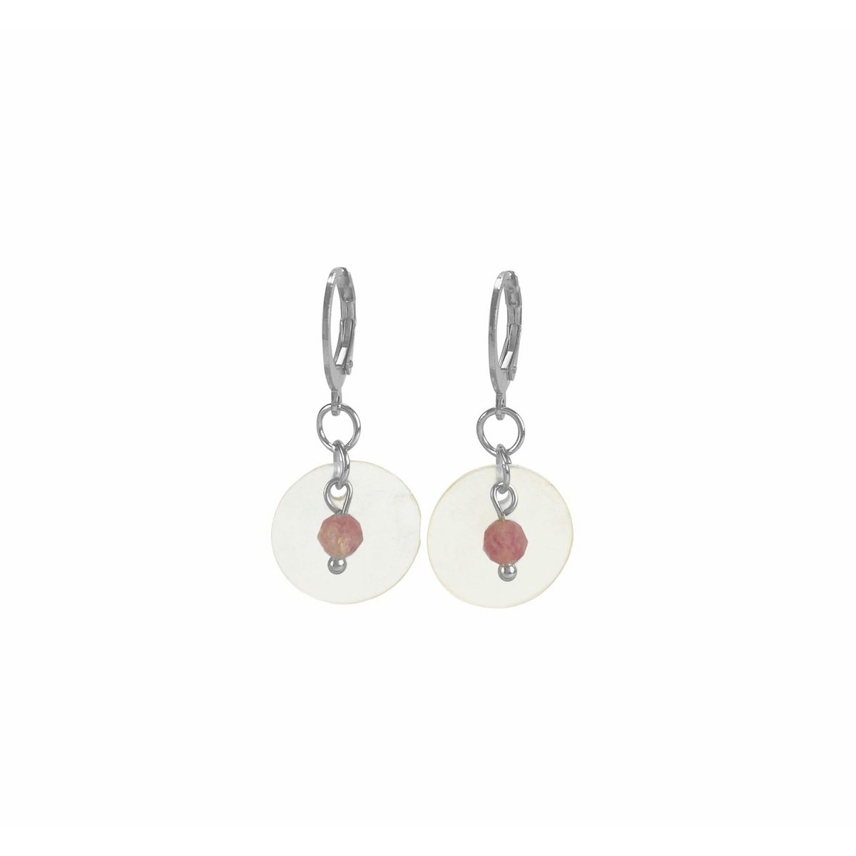 Earrings Tourmaline & Shell - Silver